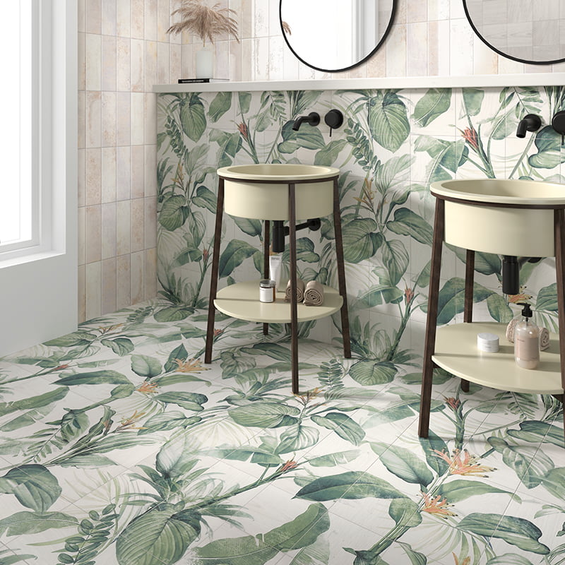 Mural Spring Leaves 36 tiles (20x20cm each tile)