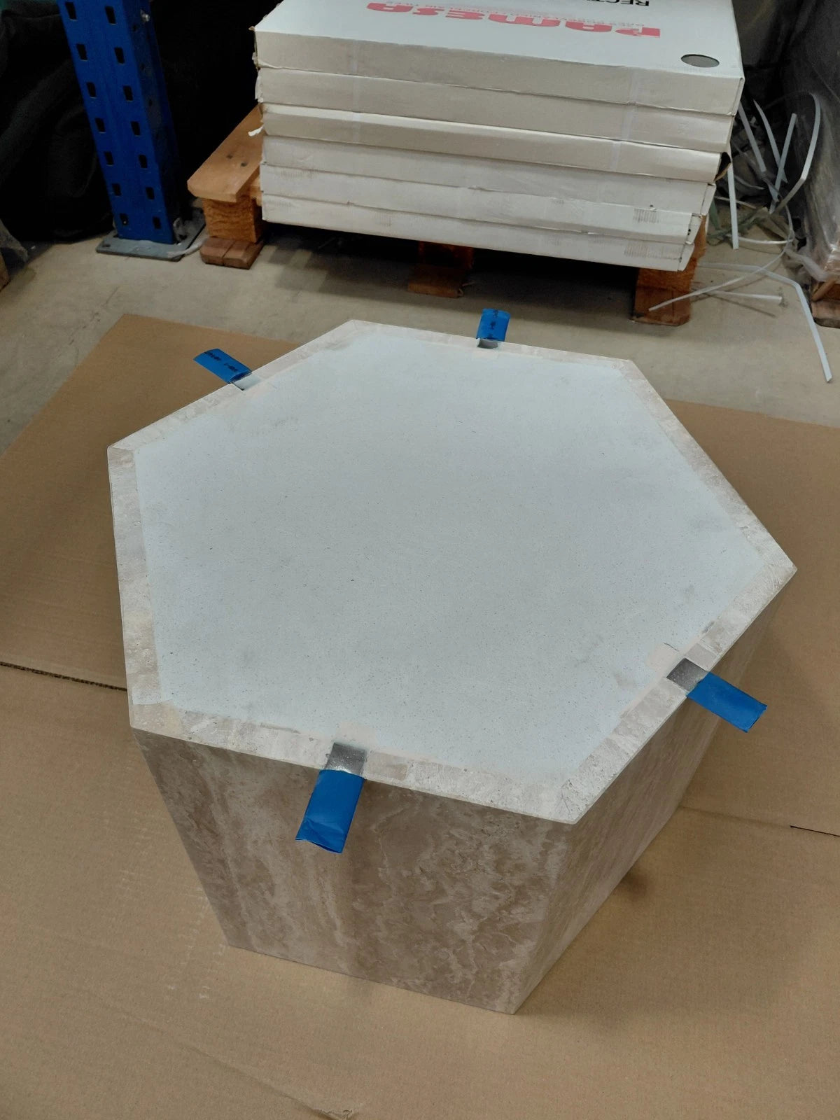 Cream Natural Stone Travertine Coffee Table80x80x35cm Stocked In UK