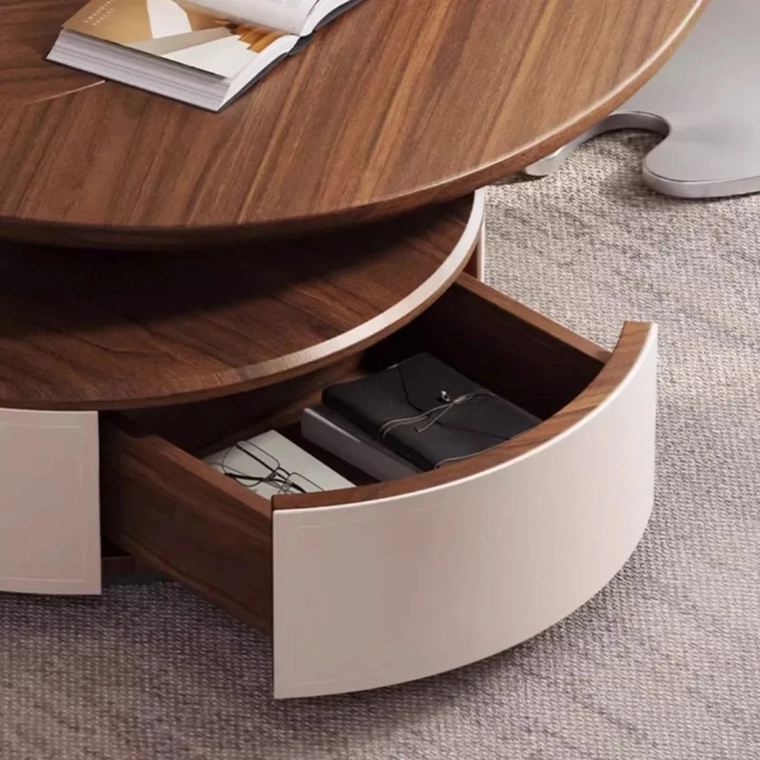 Designer Original Modern Leaf Shape Walnut Coffee Table Luxury Centre Table