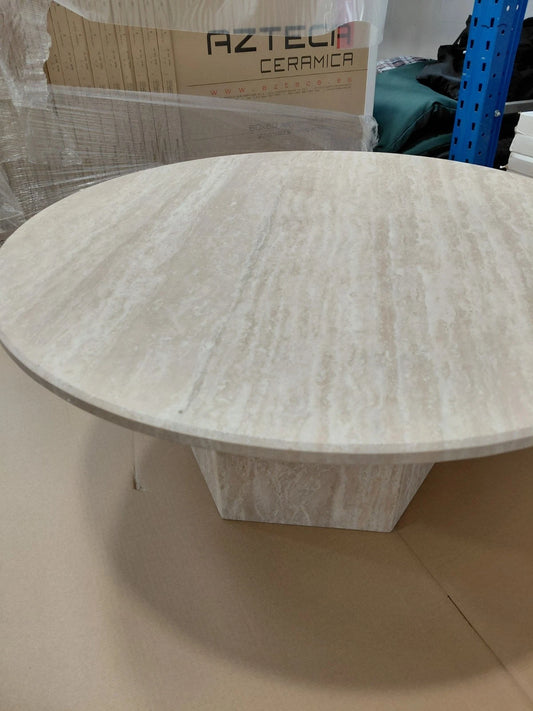 Cream Natural Stone Travertine Coffee Table80x80x35cm Stocked In UK