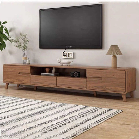 Simple Nordic Style Engineered Wood Living Room TV Cabinet w 2 Drawers & 2 Door & Coffee Table